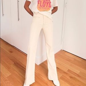 Free People Firecracker Flare Jeans Warm Ecru